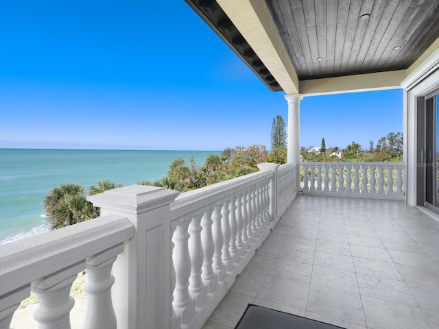 balcony with a water view