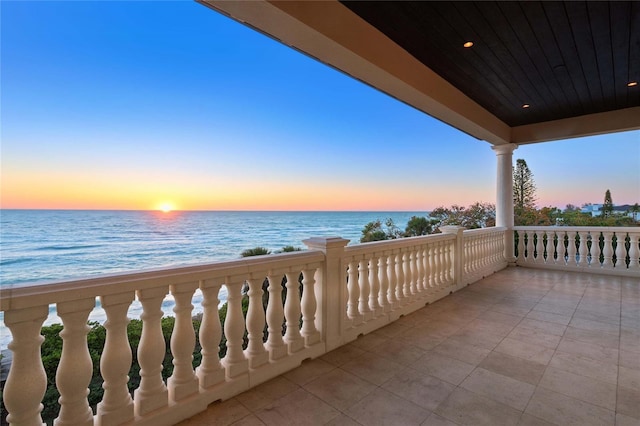 3909 Casey Key Rd, Nokomis, FL 34275 - balcony at dusk with a water view