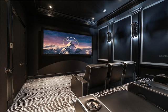 3909 Casey Key Rd, Nokomis, FL 34275 - cinema with ornamental molding and brick flooring