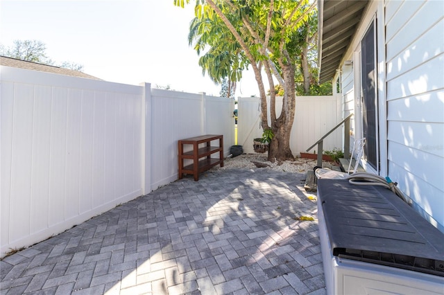 view of patio with a fenced backyard