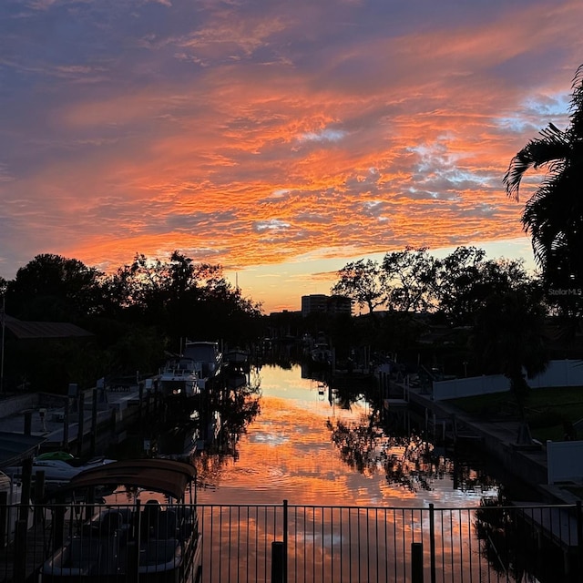 water view with a dock