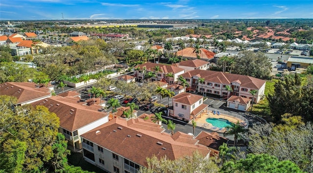 aerial view with a residential view