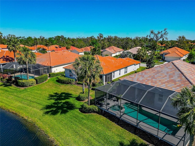 aerial view featuring a residential view