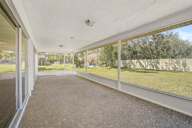 view of unfurnished sunroom