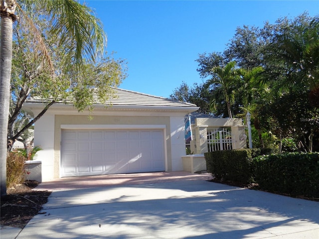 garage with driveway