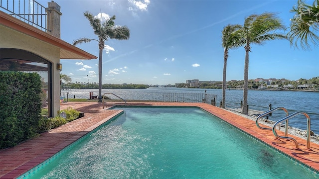 pool featuring a water view