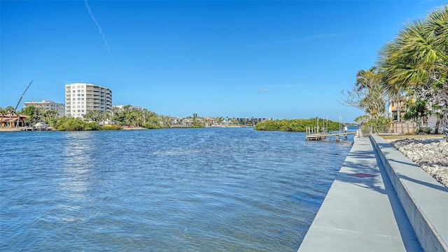 view of water feature featuring a boat dock