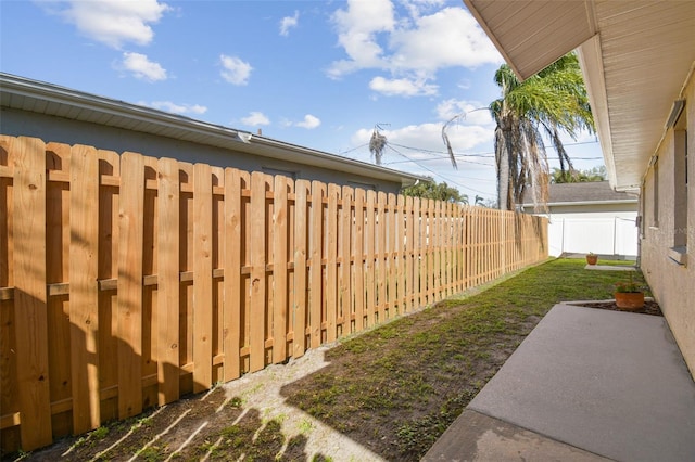 view of yard with fence