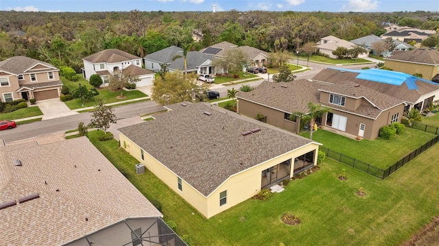 bird's eye view with a residential view