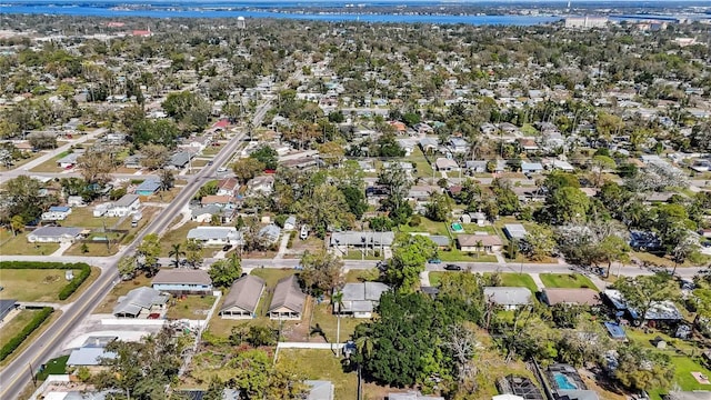 birds eye view of property with a residential view