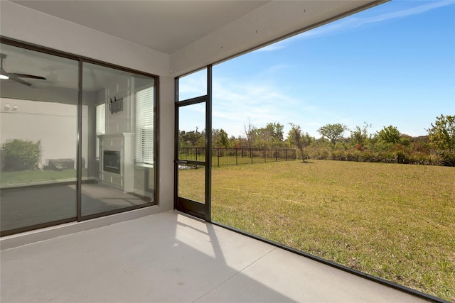 view of unfurnished sunroom