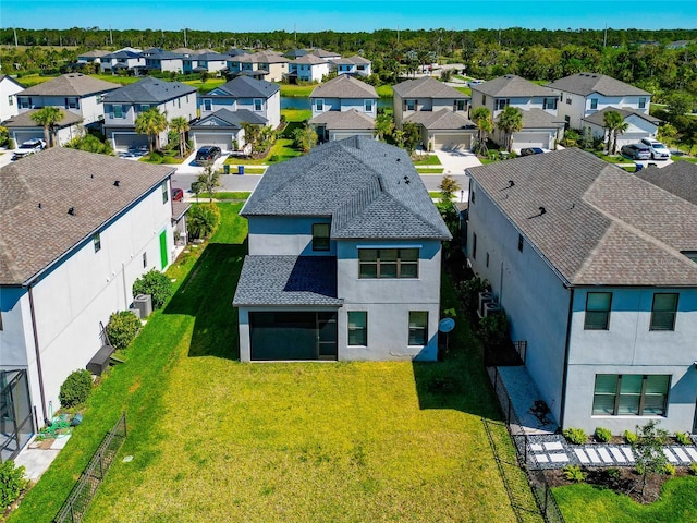 aerial view featuring a residential view