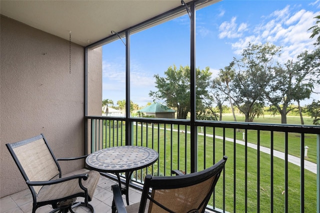 view of sunroom