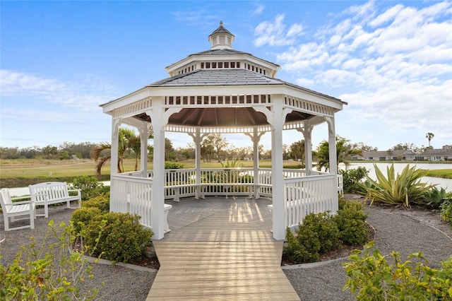 view of community with a gazebo