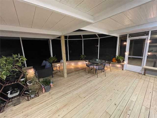 deck featuring outdoor dining space