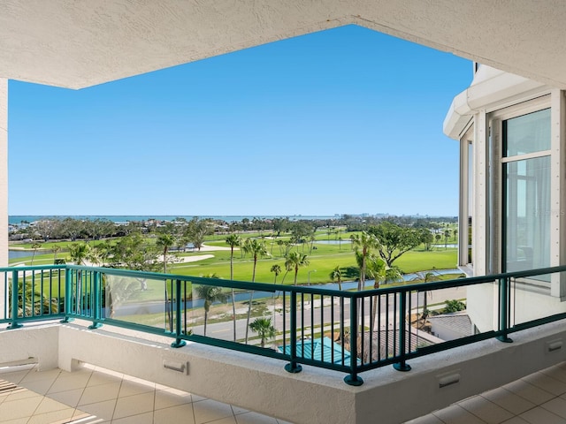 balcony with golf course view