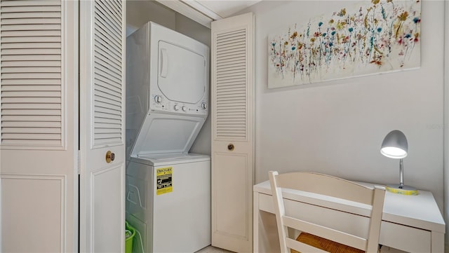 1711 Southwood St Unit 1711, Sarasota, FL 34231 - laundry area with laundry area and stacked washing maching and dryer