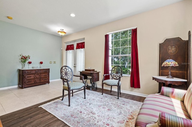 6156 41st St E, Bradenton, FL 34203 - sitting room featuring plenty of natural light, recessed lighting, and wood finished floors