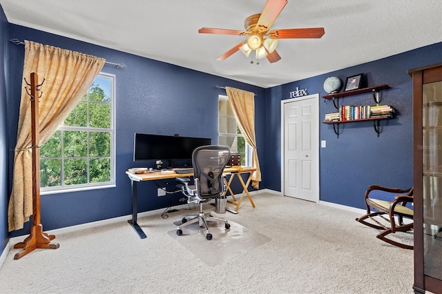 6156 41st St E, Bradenton, FL 34203 - office space featuring carpet flooring and a ceiling fan