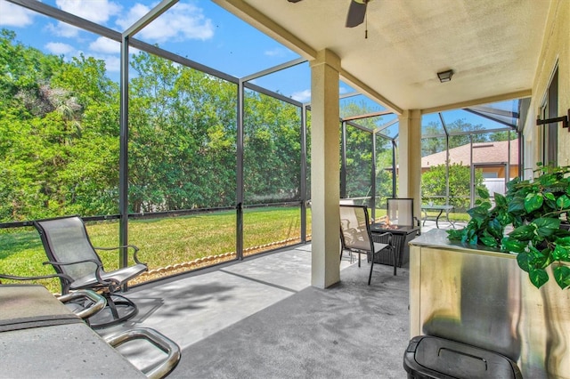 6156 41st St E, Bradenton, FL 34203 - sunroom with a ceiling fan
