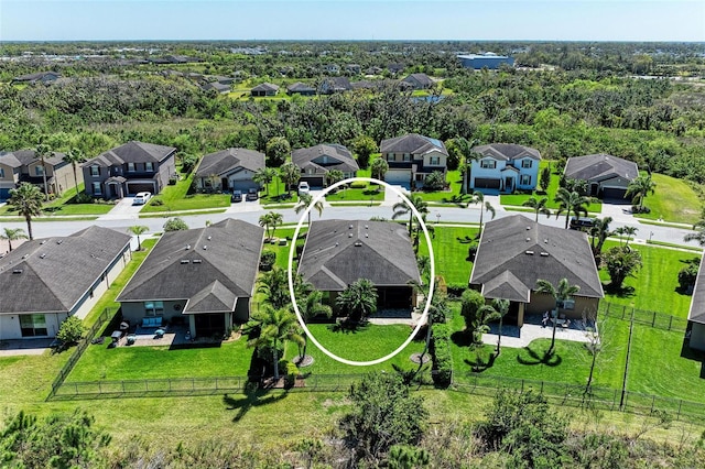 drone / aerial view featuring a residential view