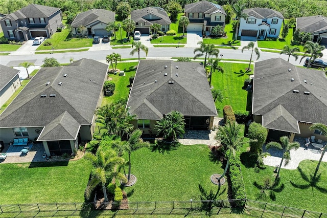 drone / aerial view with a residential view