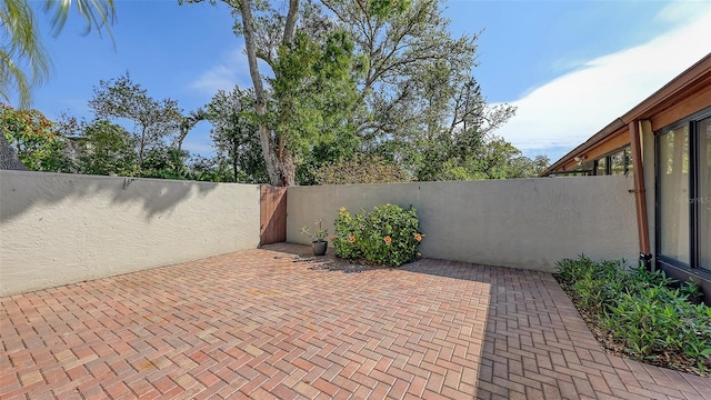 view of patio featuring fence private yard