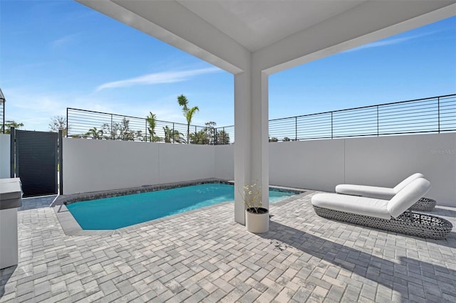 6027 White Mangrove Ln, Bradenton, FL 34210 - view of swimming pool with a fenced backyard, a fenced in pool, and a patio