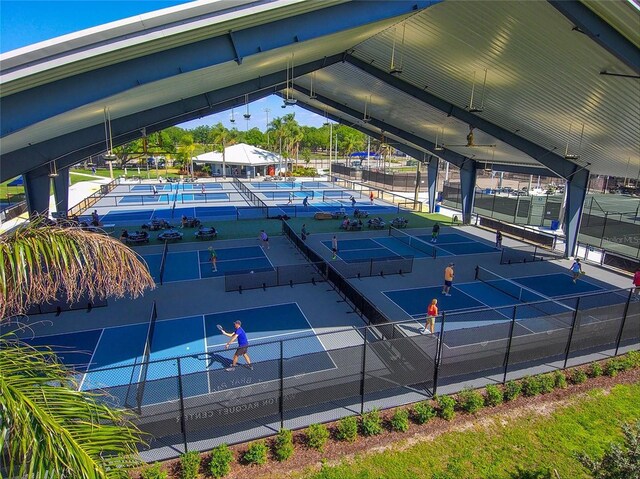 6027 White Mangrove Ln, Bradenton, FL 34210 - view of tennis court with fence