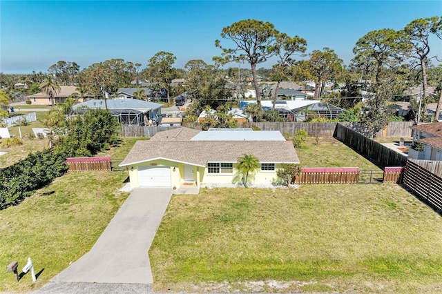 aerial view with a residential view