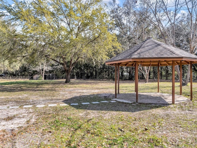 view of yard featuring a gazebo