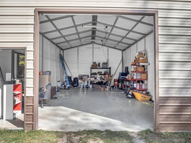 view of garage