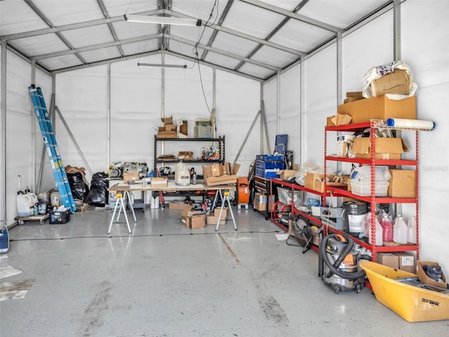 garage featuring metal wall