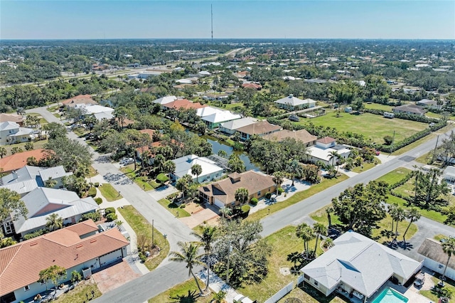 drone / aerial view with a residential view