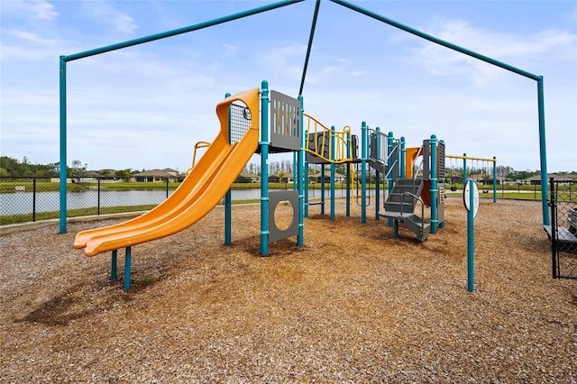 community jungle gym with fence
