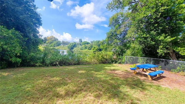 view of yard with fence