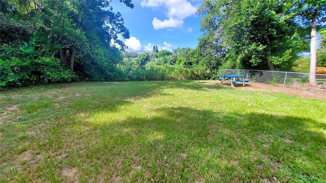 view of yard featuring fence