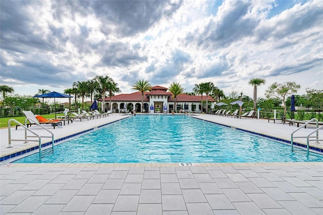 pool featuring a patio