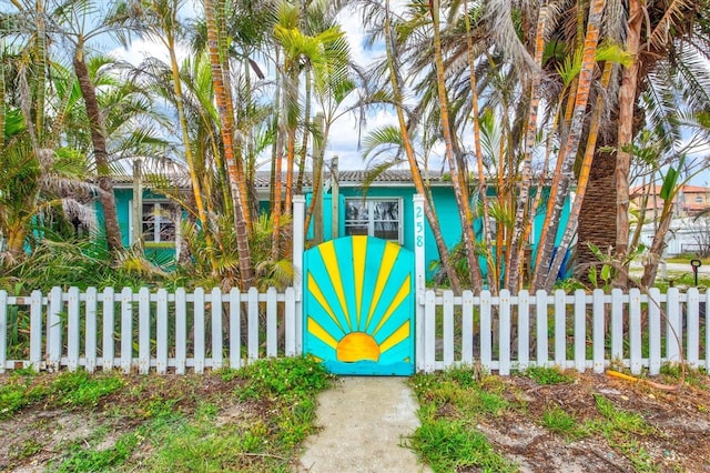 view of front of home with a fenced front yard