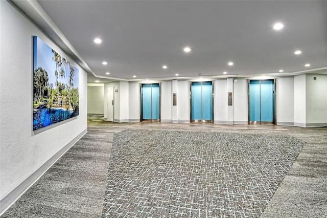 common area featuring recessed lighting