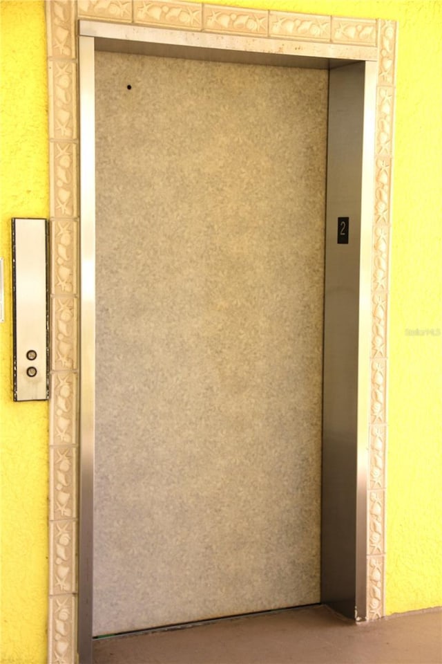 interior details featuring elevator