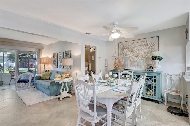 3807 41st Street Ct W Unit 52, Bradenton, FL 34205 - dining space with visible vents and ceiling fan