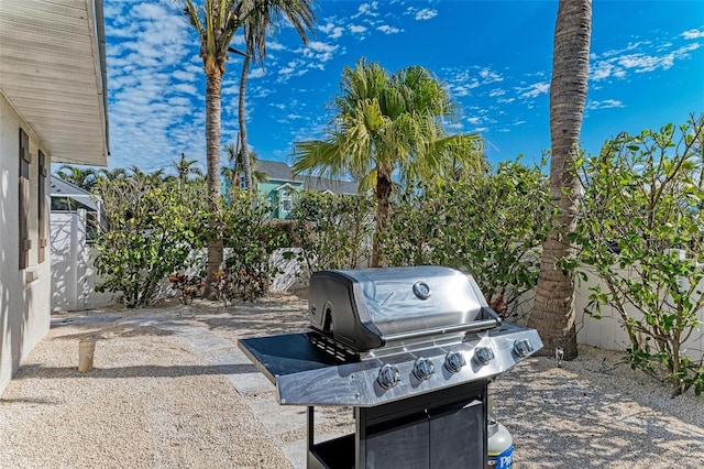 view of patio / terrace with a fenced backyard and grilling area