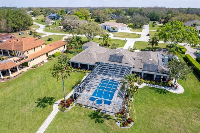 aerial view with a residential view