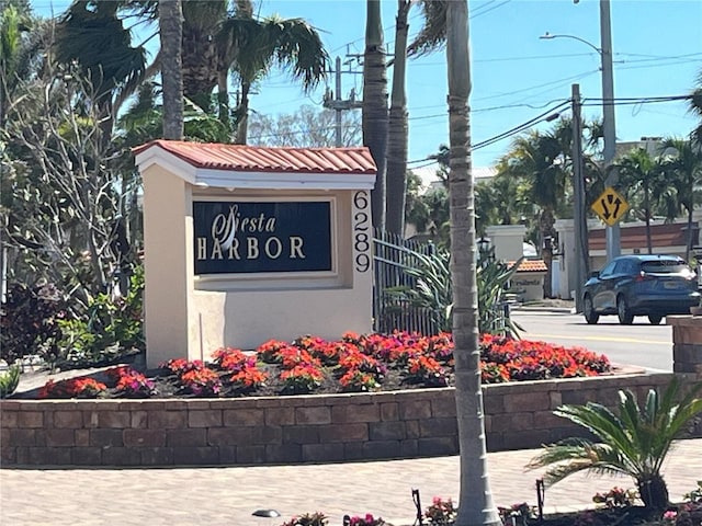 view of community sign