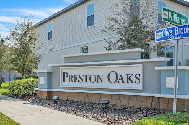 view of community sign