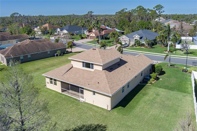 aerial view featuring a residential view