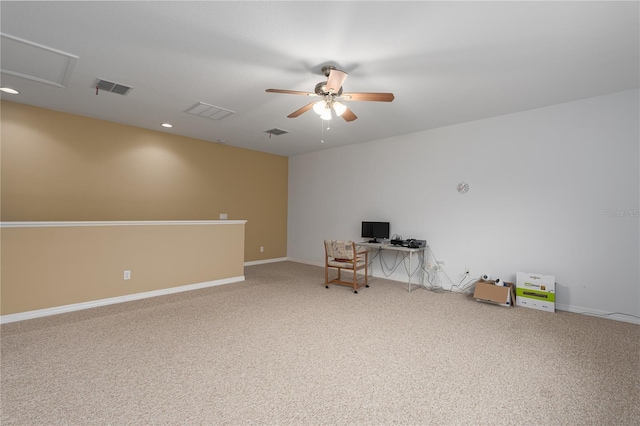 5412 72nd Ter E, Ellenton, FL 34222 - unfurnished office with carpet floors, ceiling fan, baseboards, and recessed lighting