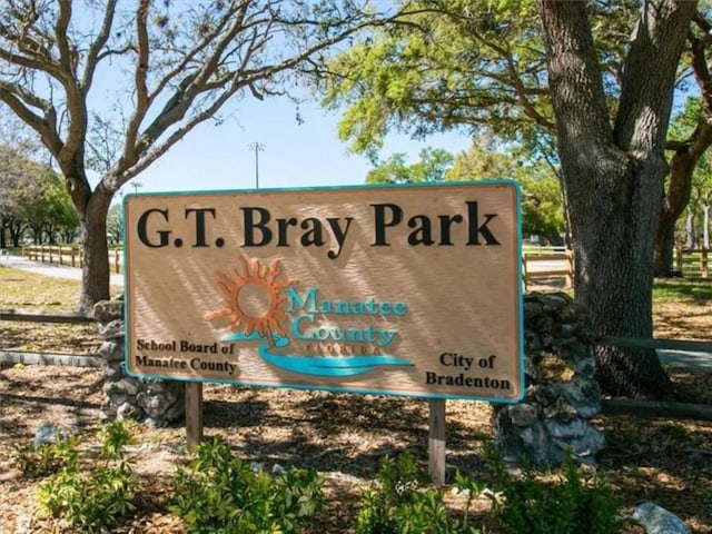 view of community sign