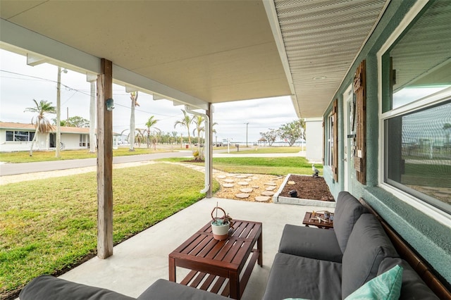 view of patio featuring a porch